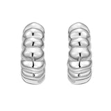 Sterling Silver Twisted C Hoop Earrings thumbnail 2