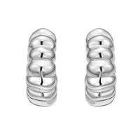 Sterling Silver Twisted C Hoop Earrings