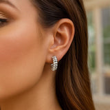 Sterling Silver Twisted C Hoop Earrings thumbnail 3