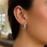 Sterling Silver Twisted C Hoop Earrings thumbnail 4