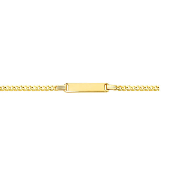 14k Yellow Gold Curb Link Style Children's ID Bracelet