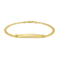 14k Yellow Gold Curb Link Style Children's ID Bracelet