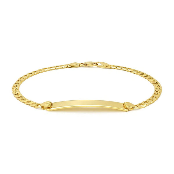 14k Yellow Gold Curb Link Style Children's ID Bracelet