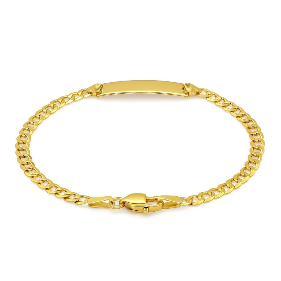 14k Yellow Gold Curb Link Style Children's ID Bracelet