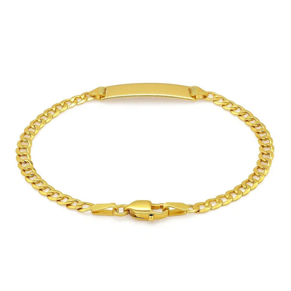 14k Yellow Gold Curb Link Style Children's ID Bracelet