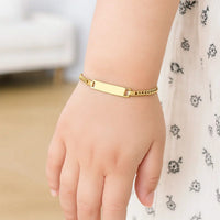 14k Yellow Gold Curb Link Style Children's ID Bracelet