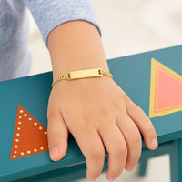 14k Yellow Gold Curb Link Style Children's ID Bracelet
