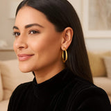 Oval Electroform Hoop Earrings in 14K Yellow Gold thumbnail 4
