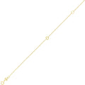14K yellow gold mini initial D bracelet on a slim cable chain