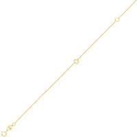 14K Yellow Gold Mini Initial D Bracelet