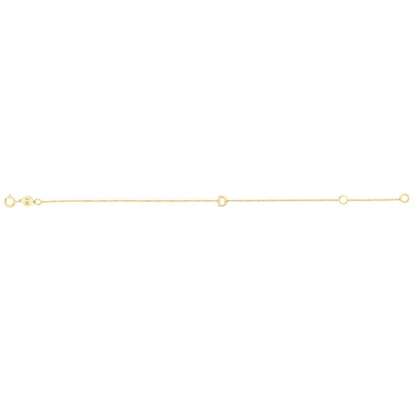 14K Yellow Gold Mini Initial D Bracelet