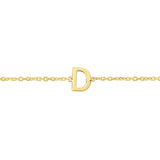 14K Yellow Gold Mini Initial D Bracelet thumbnail 3