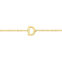 14K Yellow Gold Mini Initial D Bracelet