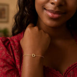 14K Yellow Gold Mini Initial D Bracelet thumbnail 4