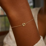 14K Yellow Gold Mini Initial D Bracelet thumbnail 7