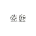 14K white gold stud earrings with 2 round diamond stones