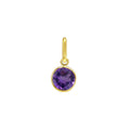 14K yellow gold pendant with round amethyst stone