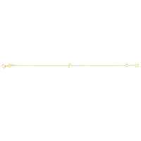 14K Yellow Gold Mini Initial F Bracelet