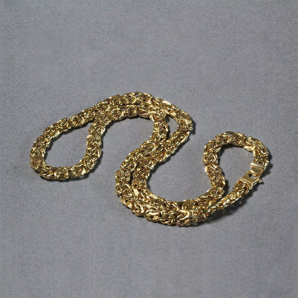14k Yellow Gold Byzantine Motif Chain Necklace