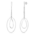 Sterling silver dangle earrings with polished oval and teardrop shapes