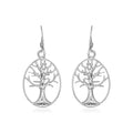 Sterling silver Tree of Life ring with round openwork motif in oval frame