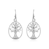 Sterling silver Tree of Life ring with round openwork motif in oval frame thumbnail 1