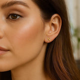 14K Yellow Gold Yours Truly Initial N Stud Earrings thumbnail 2