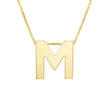 14K Yellow Gold Yours Truly Block Letter Initial M Necklace thumbnail 2