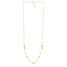 14k Yellow Gold Puff Heart Adjustable Necklace