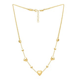 14k Yellow Gold Puff Heart Adjustable Necklace thumbnail 3