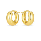 14k Yellow Gold Small Puffy Hoops thumbnail 2