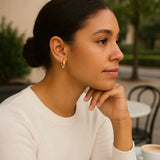 14k Yellow Gold Small Puffy Hoops thumbnail 4