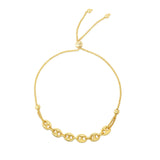 14K Yellow Gold Mariner Link Bolo Friendship Bracelet thumbnail 1