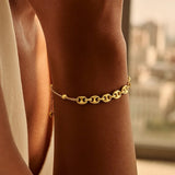 14K Yellow Gold Mariner Link Bolo Friendship Bracelet thumbnail 3