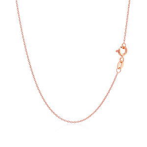 14k Pink Gold Oval Cable Link Chain (0.97 mm)