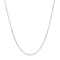 14K white gold double extendable box chain, 0.51 mm fine link pattern