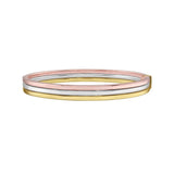 14K Tri Color Gold Layered Trinity Bangle (7.30 mm) thumbnail 2