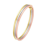 14K Tri Color Gold Layered Trinity Bangle (7.30 mm) thumbnail 3