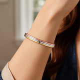 14K Tri Color Gold Layered Trinity Bangle (7.30 mm) thumbnail 5