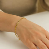 10K Yellow Gold Paperclip Bracelet  (2.50 mm) thumbnail 4