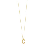 14K yellow gold initial C pendant with clean open letter form thumbnail 1