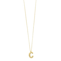 14K Yellow Gold Helium Initial C Pendant