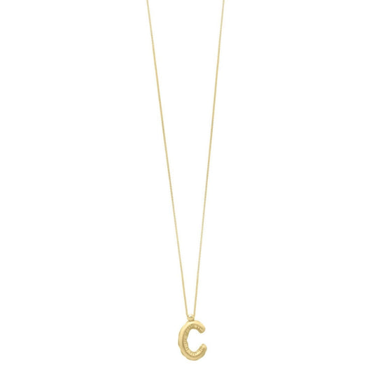 14K Yellow Gold Helium Initial C Pendant