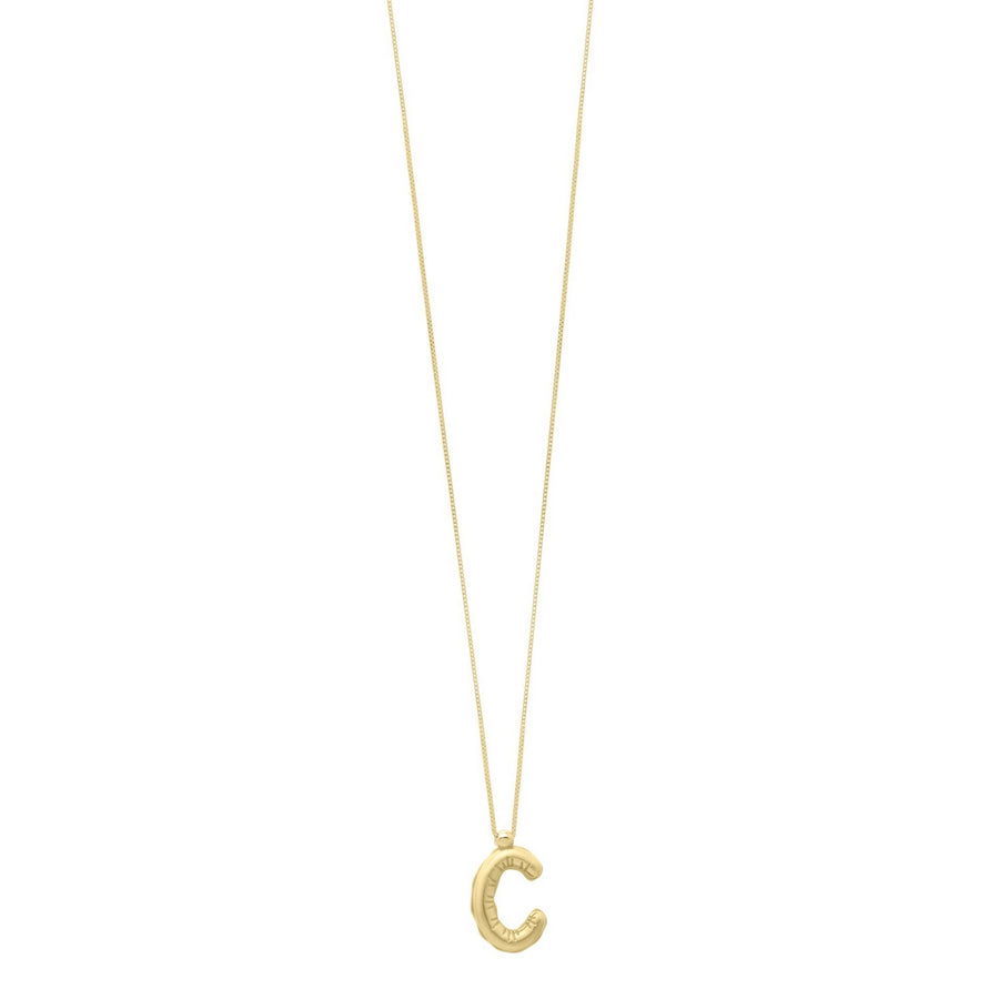 14K Yellow Gold Helium Initial C Pendant