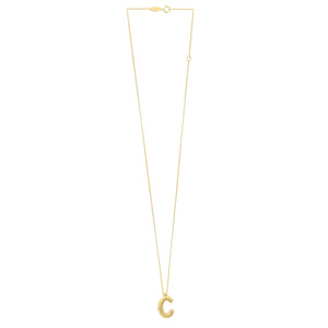 14K Yellow Gold Helium Initial C Pendant