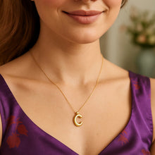 14K Yellow Gold Helium Initial C Pendant