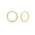 10K yellow gold mini endless hoop earrings with polished tube profile