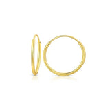 10K Yellow Gold Mini Endless Hoop Earrings thumbnail 2
