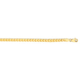 14k Yellow Gold Solid Diamond Cut Round Franco Bracelet (3.10 mm) thumbnail 2