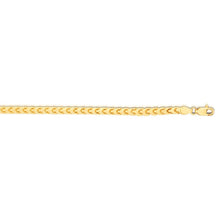 14k Yellow Gold Solid Diamond Cut Round Franco Bracelet (3.10 mm)